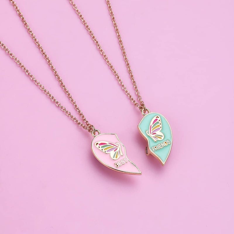 Lezmoii Friendship Necklace Best Friend Necklace Matching Magnetic Unicorn Mermaid BFF Necklace for 2 Girls Friendship Gifts - Image 2